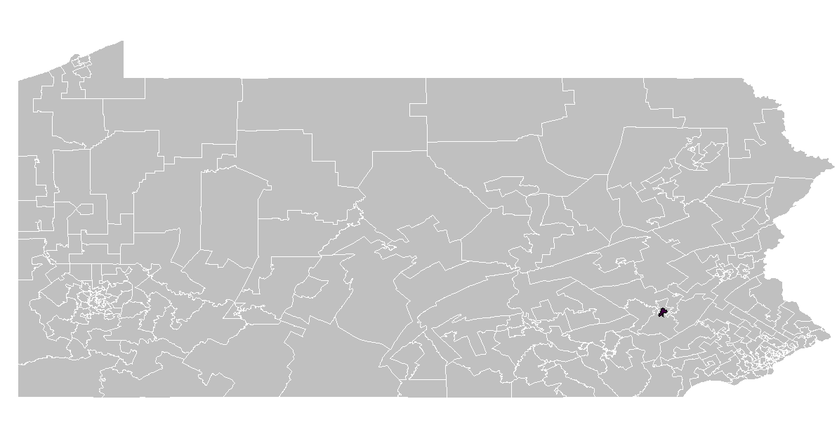 Map of Pennsylvania House District 127 in Berks County
